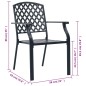 vidaXL Mesa y sillas bistró de jardín 3 piezas acero negro vidaXL Mesa y sillas bistró de jardín 3 piezas acero negro