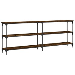 vidaXL Mesa consola madera de ingeniería roble ahumado 200x29x75 cm