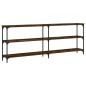 vidaXL Mesa consola madera de ingeniería roble ahumado 200x29x75 cm