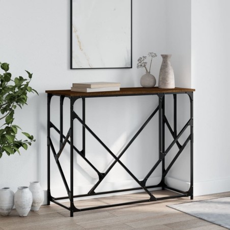vidaXL Mesa consola madera de ingeniería marrón roble 100x40x80 cm