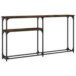 vidaXL Mesa consola madera de ingeniería roble ahumado 145x22,5x75 cm