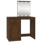 vidaXL Tocador con LED madera contrachapada marrón roble 90x50x132,5cm vidaXL Tocador con LED madera contrachapada marrón roble 90x50x132,5cm