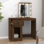 vidaXL Tocador con LED madera contrachapada marrón roble 90x50x132,5cm vidaXL Tocador con LED madera contrachapada marrón roble 90x50x132,5cm