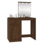 vidaXL Tocador con LED madera contrachapada marrón roble 90x50x132,5cm vidaXL Tocador con LED madera contrachapada marrón roble 90x50x132,5cm