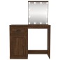vidaXL Tocador con LED madera contrachapada marrón roble 90x50x132,5cm vidaXL Tocador con LED madera contrachapada marrón roble 90x50x132,5cm