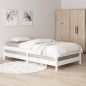 vidaXL Cama apilable de madera pino maciza blanco 90x190 cm vidaXL Cama apilable de madera pino maciza blanco 90x190 cm