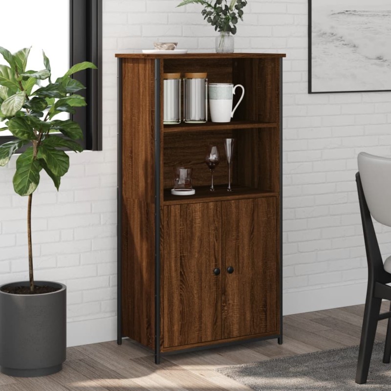 vidaXL Aparador alto madera contrachapada marrón roble 62x36x121,5 cm vidaXL Aparador alto madera contrachapada marrón roble 62x36x121,5 cm
