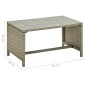 vidaXL Mesa de centro de ratán sintético gris 70x40x38 cm vidaXL Mesa de centro de ratán sintético gris 70x40x38 cm