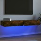 vidaXL Muebles de TV con luces LED 2 uds roble ahumado 60x35x15,5 cm vidaXL Muebles de TV con luces LED 2 uds roble ahumado 60x35x15,5 cm