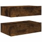 vidaXL Muebles de TV con luces LED 2 uds roble ahumado 60x35x15,5 cm vidaXL Muebles de TV con luces LED 2 uds roble ahumado 60x35x15,5 cm
