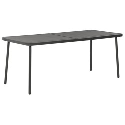 vidaXL Juego de comedor para jardín 9 piezas acero gris oscuro