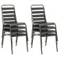 vidaXL Juego de comedor para jardín 9 piezas acero gris oscuro vidaXL Juego de comedor para jardín 9 piezas acero gris oscuro