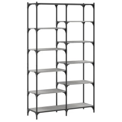 vidaXL Estantería hierro y madera ingeniería gris Sonoma 100x32x170 cm
