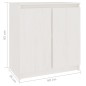 vidaXL Armario auxiliar madera maciza de pino blanco 60x36x65 cm vidaXL Armario auxiliar madera maciza de pino blanco 60x36x65 cm