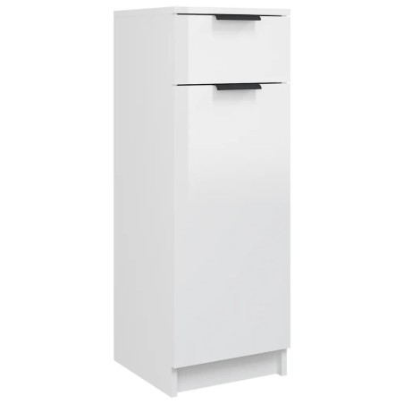 vidaXL Armario de baño madera contrachapada blanco brillo 32x34x90 cm