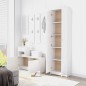 vidaXL Armario de pasillo aglomerado blanco brillante 55x25x189cm