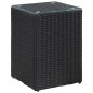 vidaXL Mesa auxiliar superficie vidrio ratán sint. negro 35x35x52 cm vidaXL Mesa auxiliar superficie vidrio ratán sint. negro 35x35x52 cm