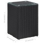 vidaXL Mesa auxiliar superficie vidrio ratán sint. negro 35x35x52 cm vidaXL Mesa auxiliar superficie vidrio ratán sint. negro 35x35x52 cm