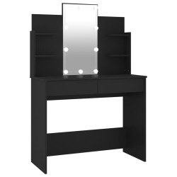 vidaXL Tocador con luces LED negro 96x40x142 cm