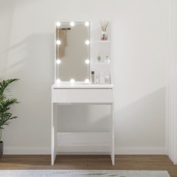 vidaXL Tocador con LED blanco brillante 60x40x140 cm