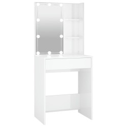 vidaXL Tocador con LED blanco brillante 60x40x140 cm