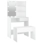 vidaXL Juego de tocador con LED madera contrachapada blanco vidaXL Juego de tocador con LED madera contrachapada blanco