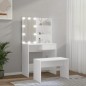vidaXL Juego de tocador con LED madera contrachapada blanco vidaXL Juego de tocador con LED madera contrachapada blanco