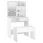 vidaXL Juego de tocador con LED madera contrachapada blanco vidaXL Juego de tocador con LED madera contrachapada blanco