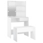vidaXL Juego de tocador con LED madera contrachapada blanco vidaXL Juego de tocador con LED madera contrachapada blanco