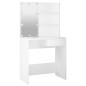 vidaXL Juego de tocador con LED madera contrachapada blanco vidaXL Juego de tocador con LED madera contrachapada blanco