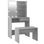 vidaXL Juego de tocador con LED madera contrachapada gris Sonoma vidaXL Juego de tocador con LED madera contrachapada gris Sonoma