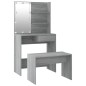 vidaXL Juego de tocador con LED madera contrachapada gris Sonoma vidaXL Juego de tocador con LED madera contrachapada gris Sonoma