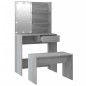 vidaXL Juego de tocador con LED madera contrachapada gris Sonoma vidaXL Juego de tocador con LED madera contrachapada gris Sonoma