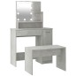 vidaXL Juego de tocador con LED madera contrachapada gris hormigón vidaXL Juego de tocador con LED madera contrachapada gris hormigón