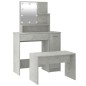 vidaXL Juego de tocador con LED madera contrachapada gris hormigón vidaXL Juego de tocador con LED madera contrachapada gris hormigón