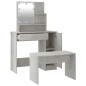 vidaXL Juego de tocador con LED madera contrachapada gris hormigón vidaXL Juego de tocador con LED madera contrachapada gris hormigón