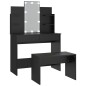 vidaXL Juego de tocador con LED madera contrachapada negro vidaXL Juego de tocador con LED madera contrachapada negro