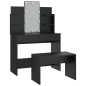 vidaXL Juego de tocador con LED madera contrachapada negro vidaXL Juego de tocador con LED madera contrachapada negro