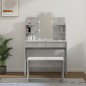 vidaXL Juego de tocador con LED madera contrachapada gris hormigón vidaXL Juego de tocador con LED madera contrachapada gris hormigón
