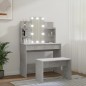 vidaXL Juego de tocador con LED madera contrachapada gris hormigón vidaXL Juego de tocador con LED madera contrachapada gris hormigón