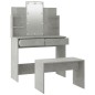 vidaXL Juego de tocador con LED madera contrachapada gris hormigón vidaXL Juego de tocador con LED madera contrachapada gris hormigón