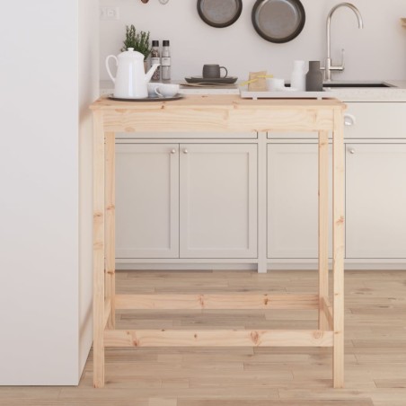 vidaXL Mesa alta de bar madera maciza de pino 100x50x110 cm