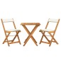 vidaXL Mesa y sillas plegables terraza 3 pzas y cojines madera acacia 
