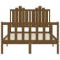 vidaXL Estructura cama y cabecero madera maciza marrón miel 120x200 cm