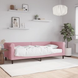 vidaXL Sofá cama con colchón terciopelo rosa 80x200 cm