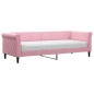 vidaXL Sofá cama con colchón terciopelo rosa 80x200 cm vidaXL Sofá cama con colchón terciopelo rosa 80x200 cm
