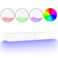 vidaXL Mueble para TV con luces LED blanco brillante 120x35x15,5 cm