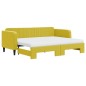 vidaXL Sofá cama nido con cajones terciopelo amarillo 80x200 cm vidaXL Sofá cama nido con cajones terciopelo amarillo 80x200 cm