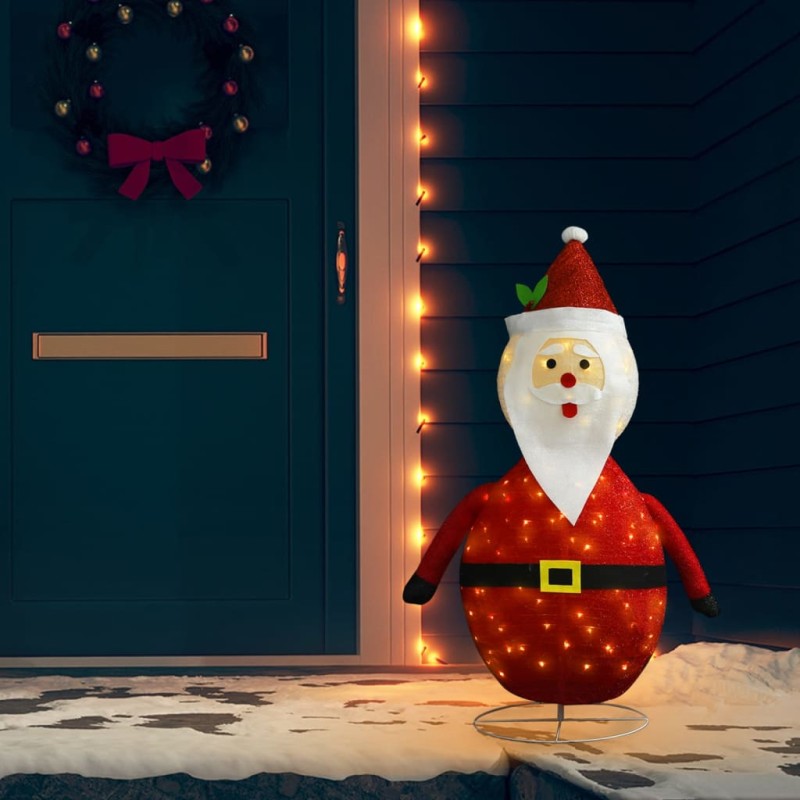 vidaXL Papá Noel de Navidad decorativo con LED tela lujosa 120 cm vidaXL Papá Noel de Navidad decorativo con LED tela lujosa 120 cm
