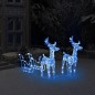 vidaXL Reno y trineo adorno navideño 160 LEDs acrílico 130 cm vidaXL Reno y trineo adorno navideño 160 LEDs acrílico 130 cm